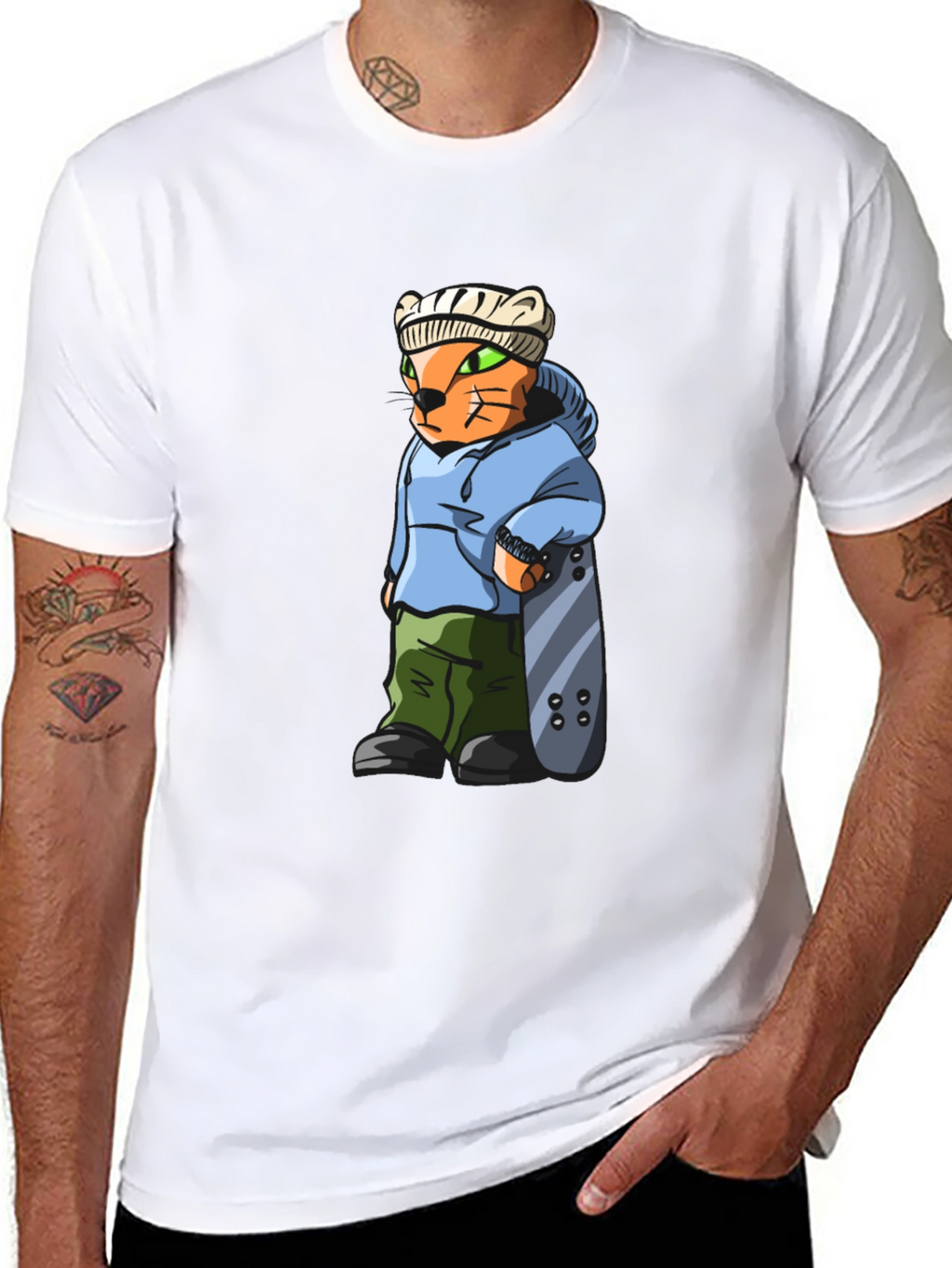 Cool Cat Skater Graphic Tee
