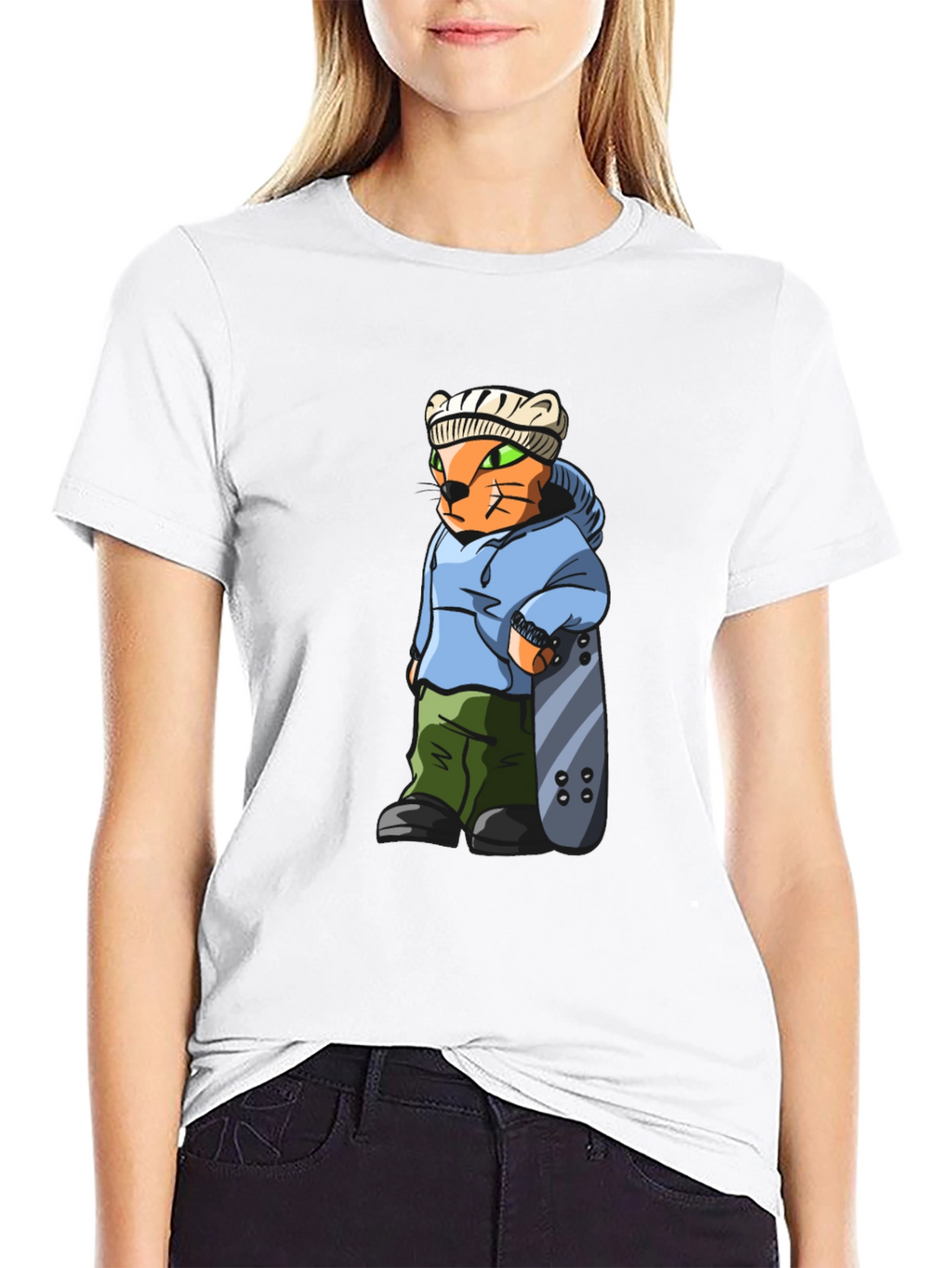 Cool Cat Skater Graphic Tee