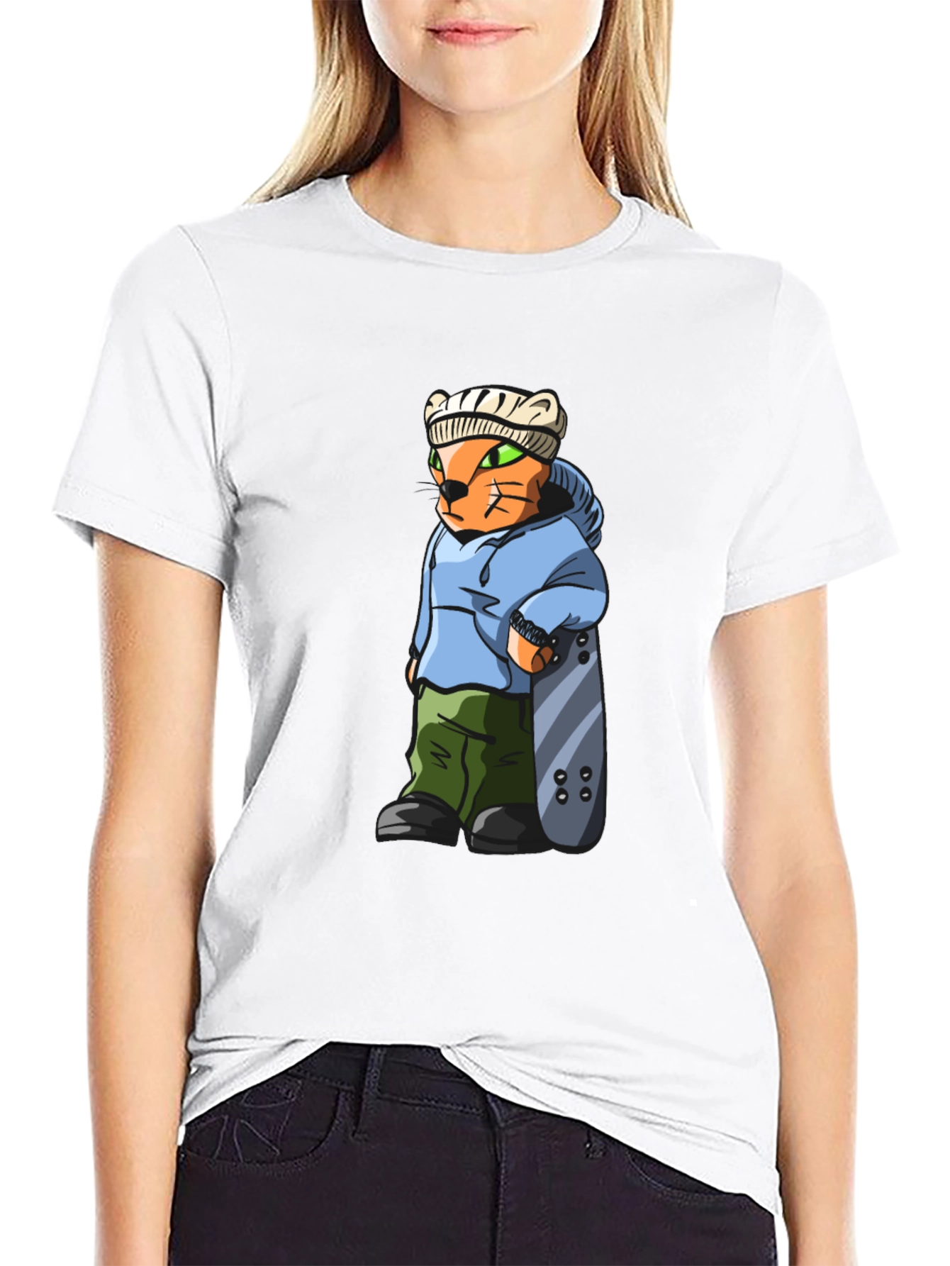 Cool Cat Skater Graphic Tee