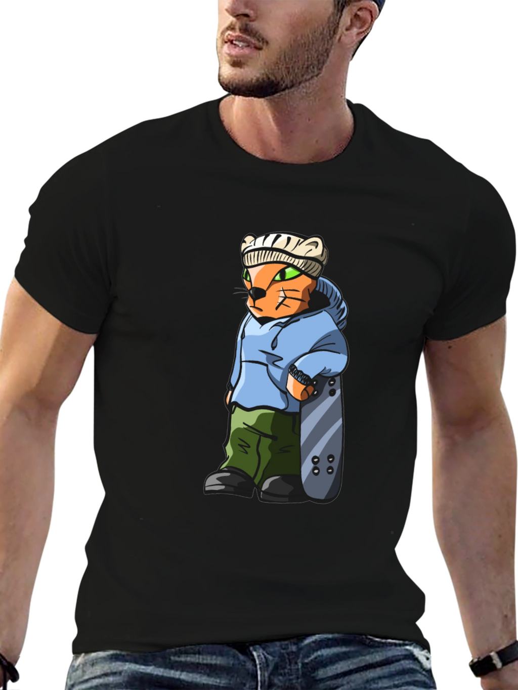 Cool Cat Skater Graphic Tee