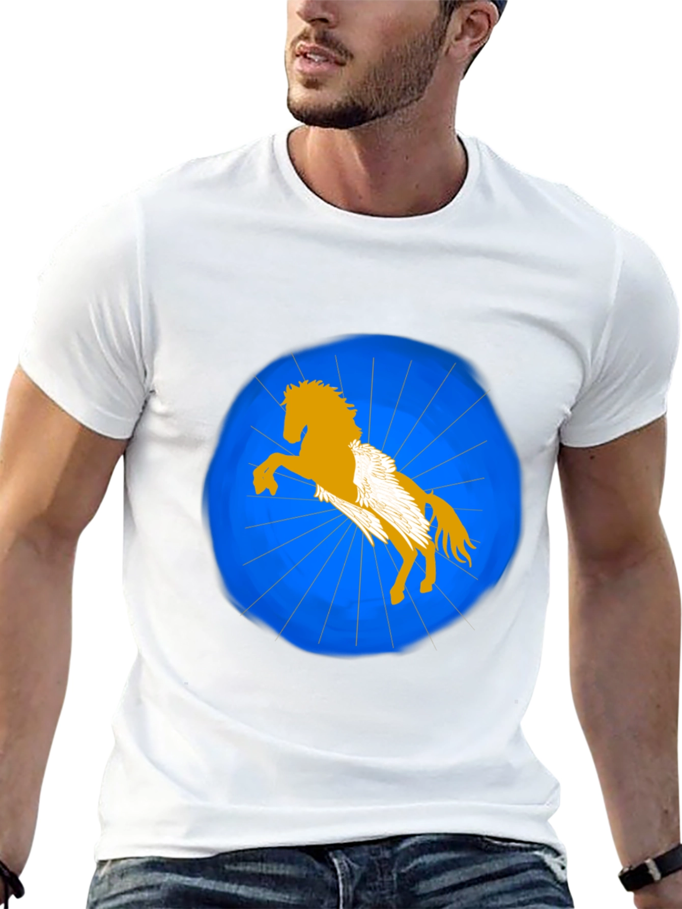 Pegasus Graphic T-Shirt - Black Stylish Design