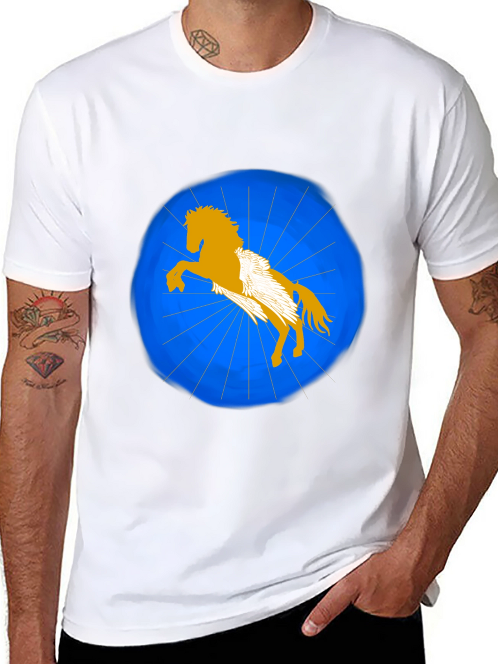 Pegasus Graphic T-Shirt - Black Stylish Design