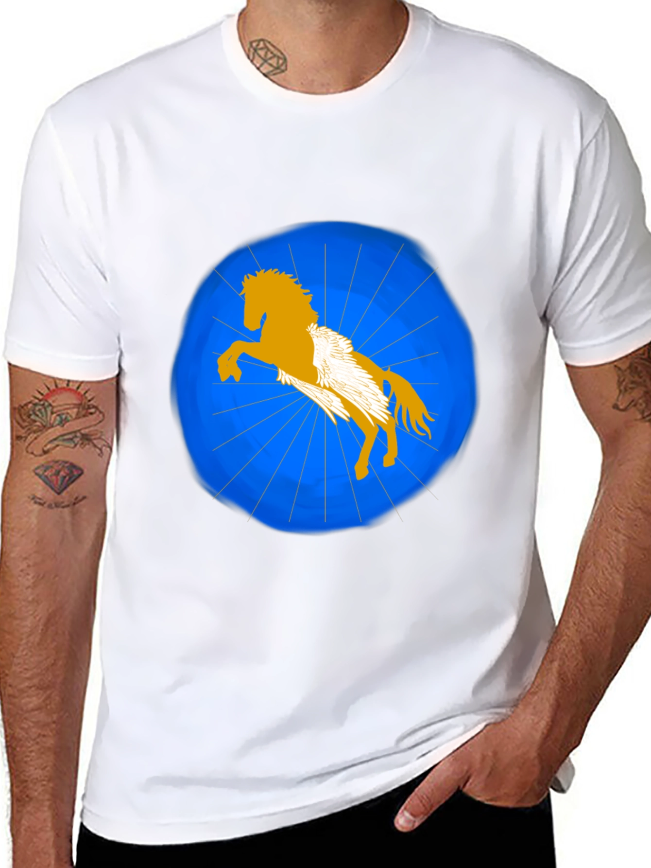 Pegasus Graphic T-Shirt - Black Stylish Design