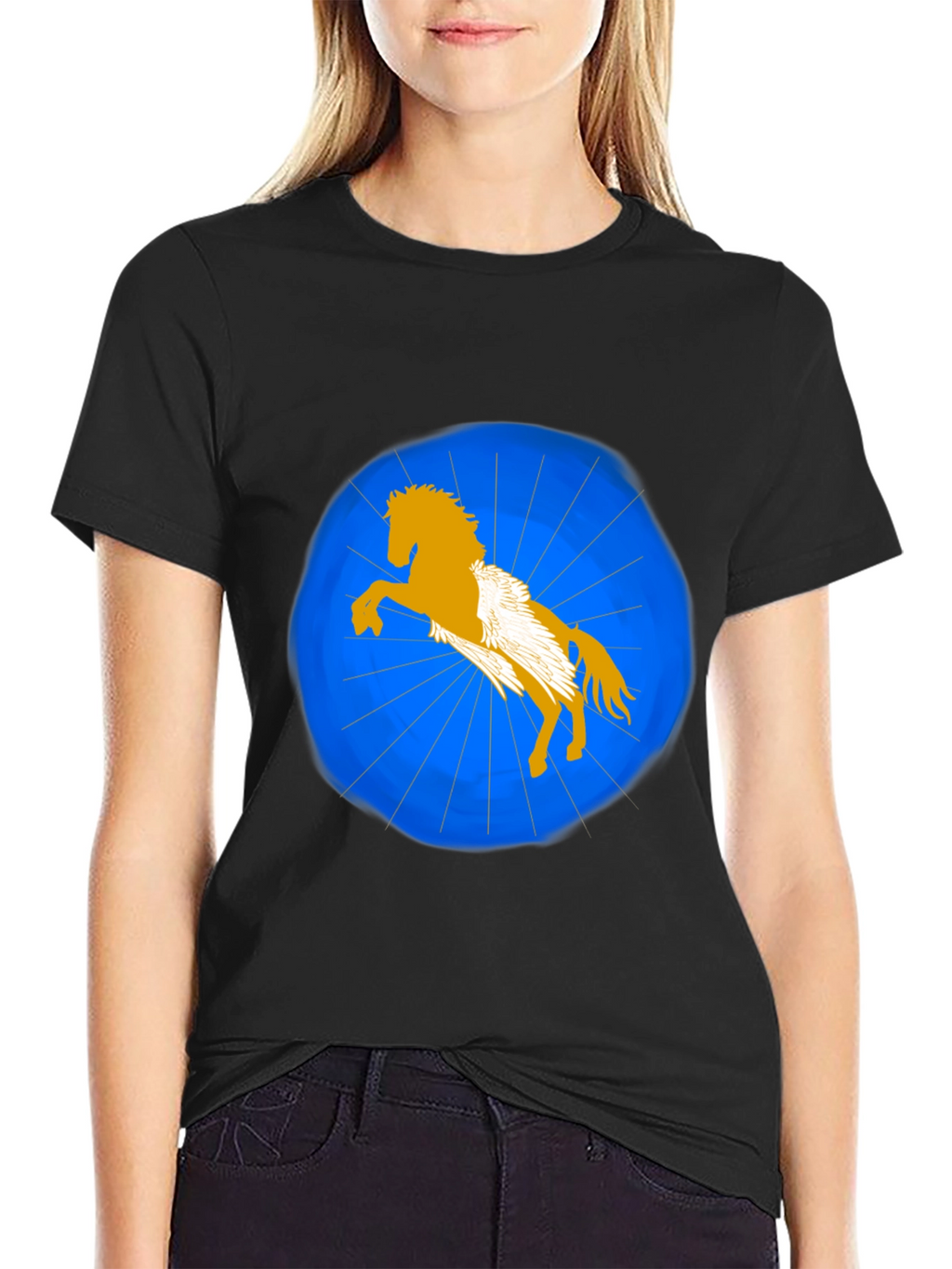 Pegasus Graphic T-Shirt - Black Stylish Design