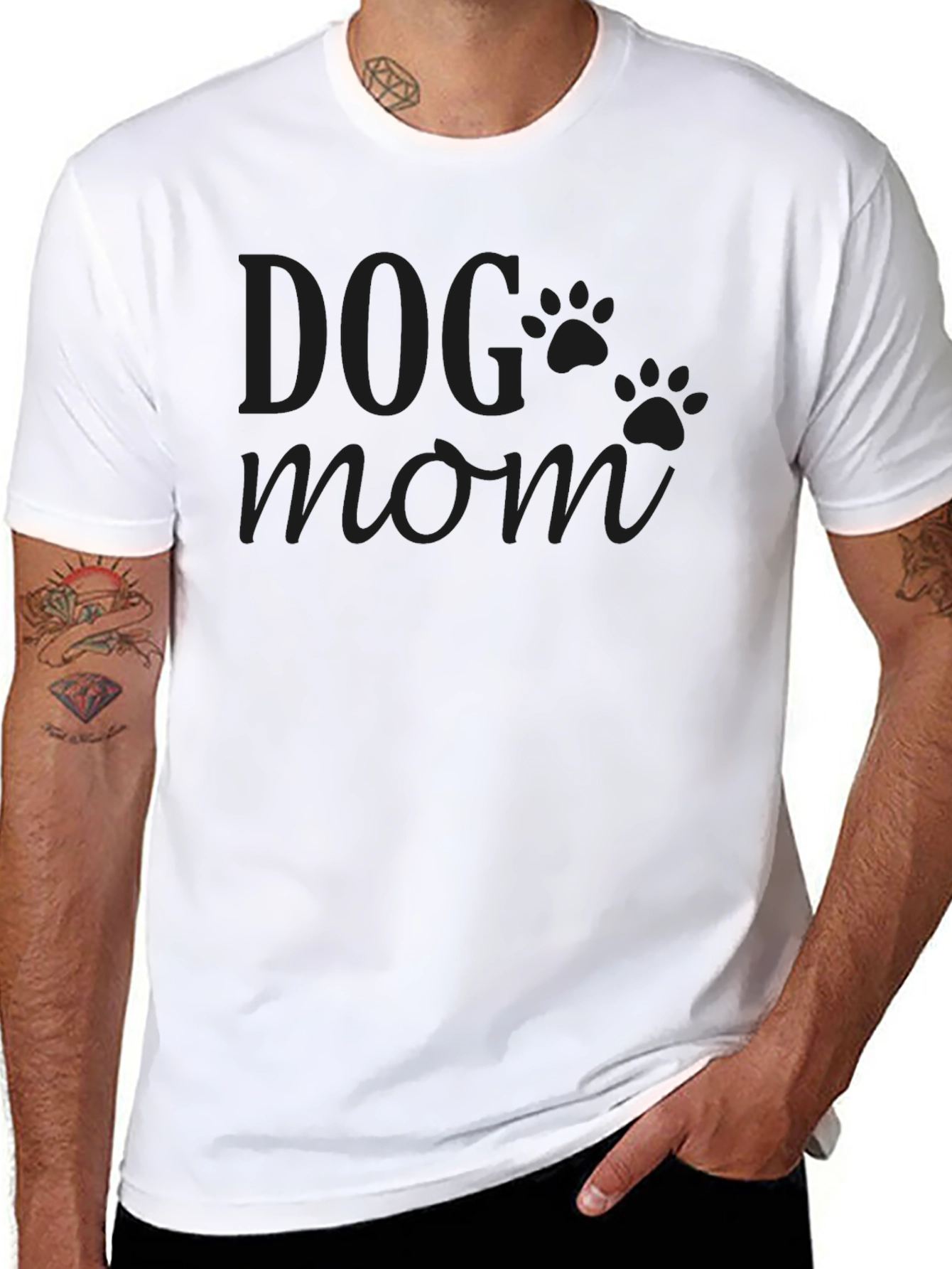Dog Mom Graphic T-Shirt - Black Unisex Tee