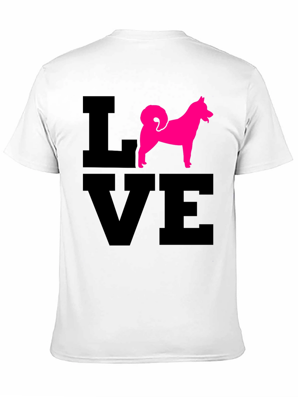 Love Dog T-Shirt - Pink Husky Silhouette