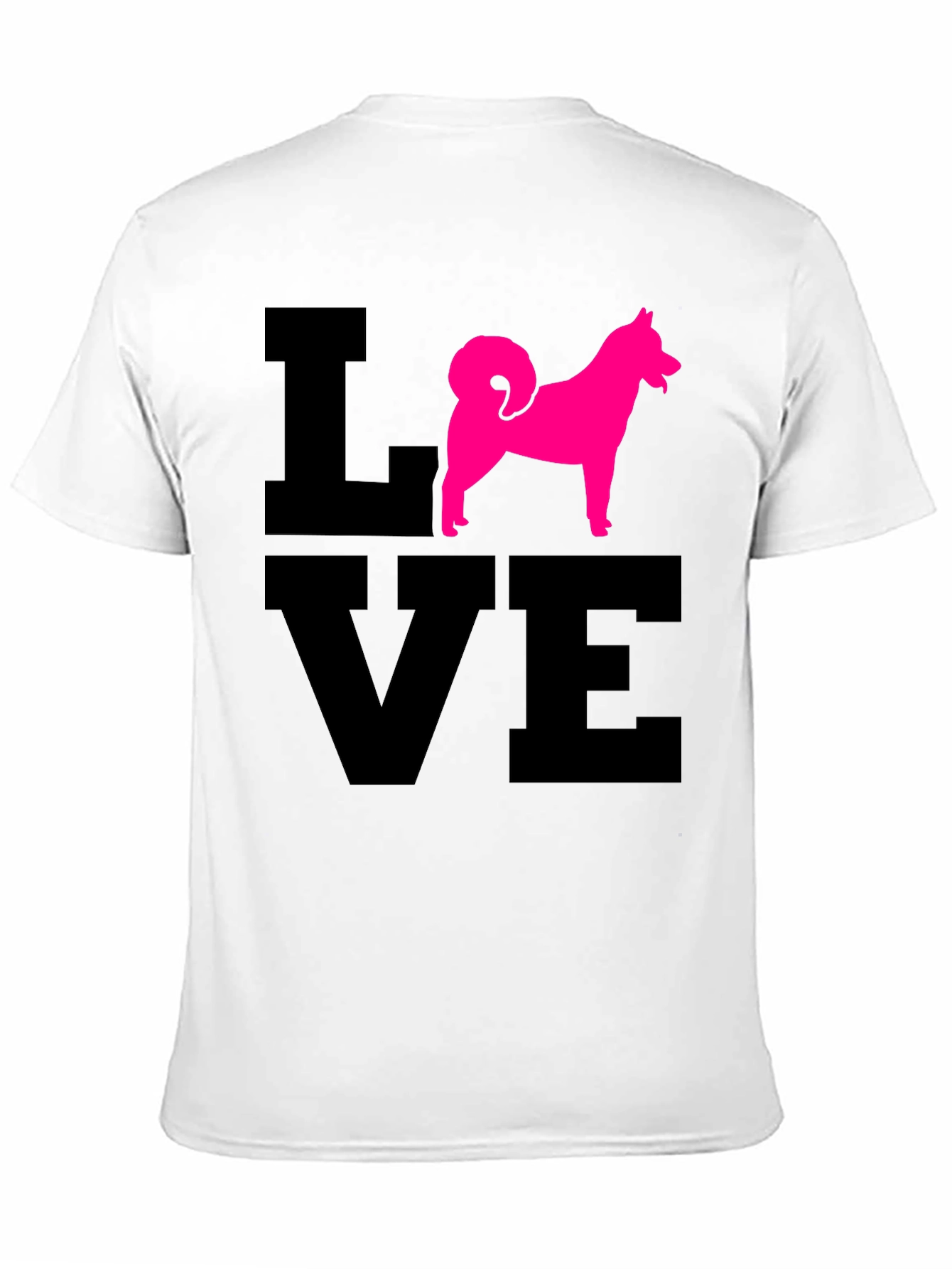 Love Dog T-Shirt - Pink Husky Silhouette