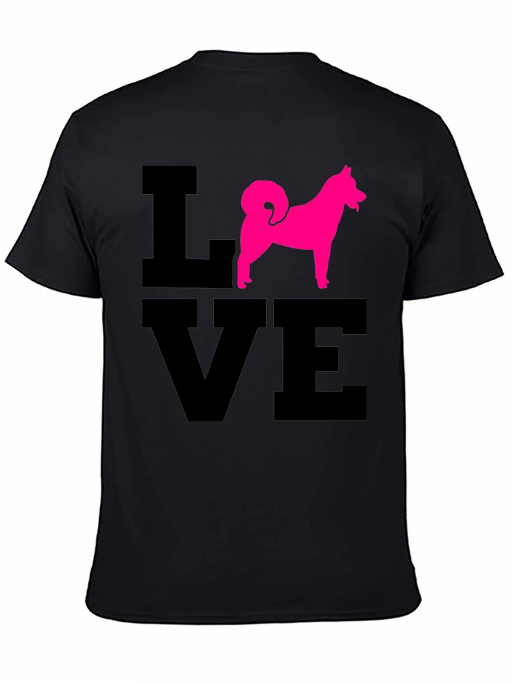 Love Dog T-Shirt - Pink Husky Silhouette
