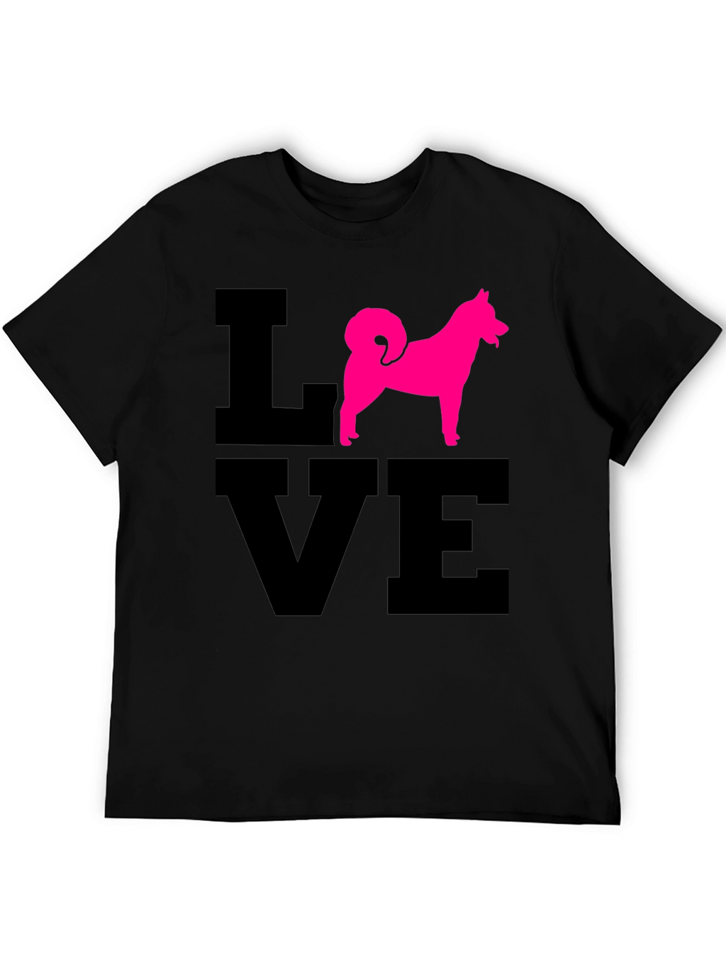 Love Dog T-Shirt - Pink Husky Silhouette