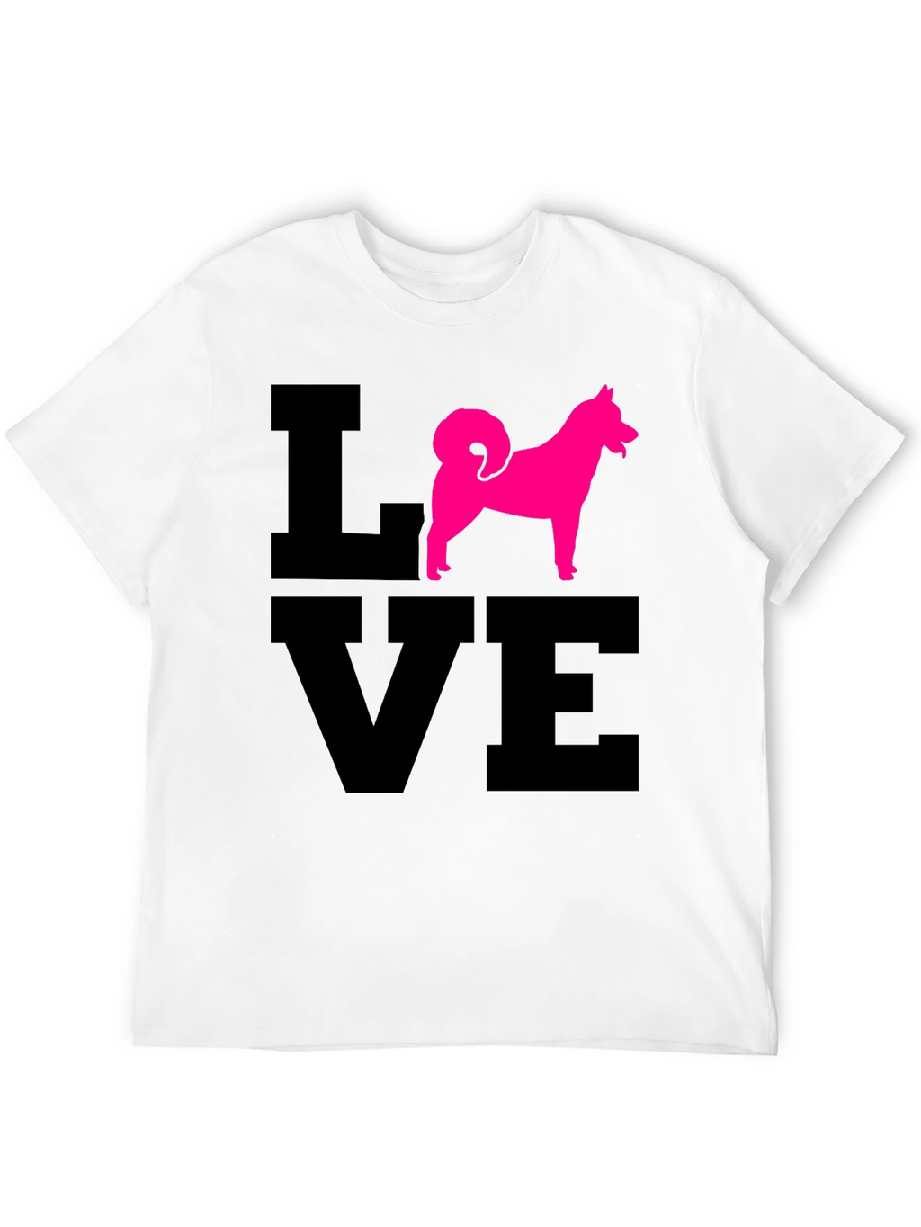 Love Dog T-Shirt - Pink Husky Silhouette
