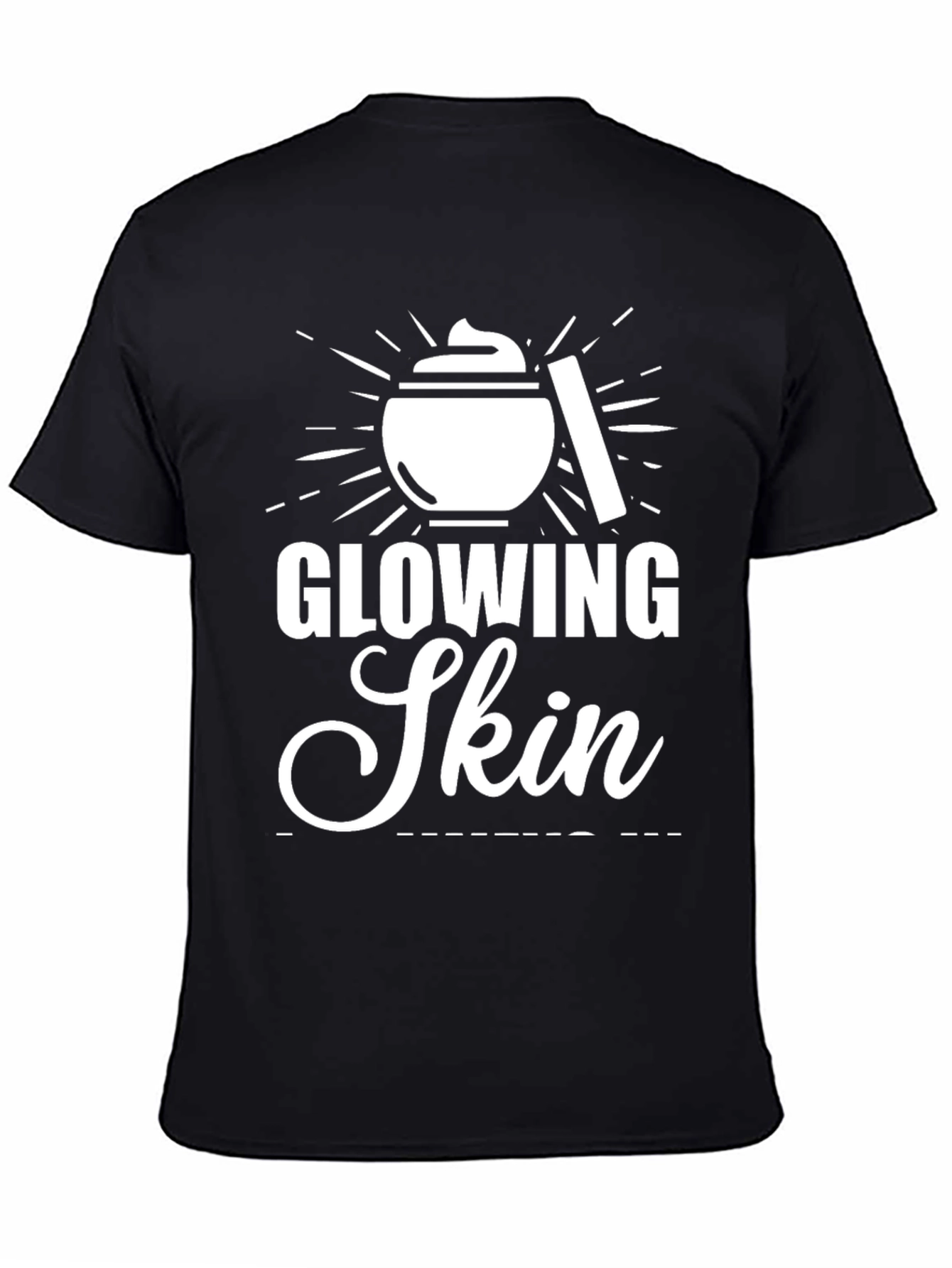 Glowing Skin T-Shirt Black Casual Tee
