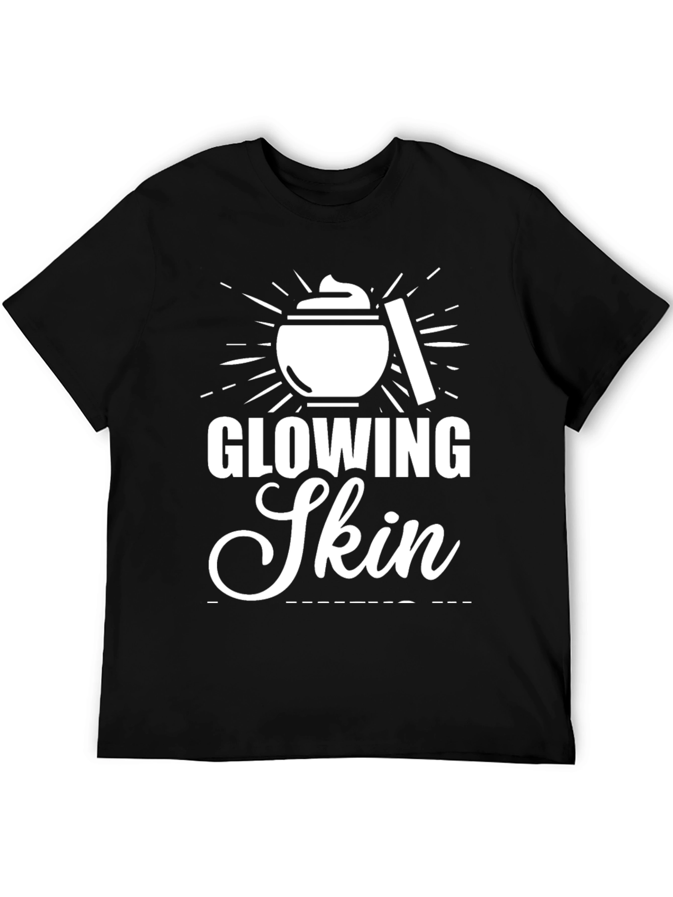 Glowing Skin T-Shirt Black Casual Tee