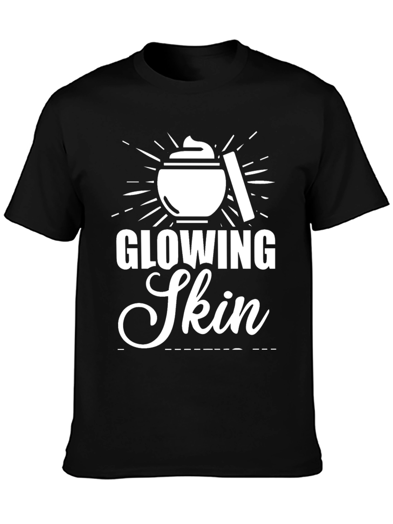 Glowing Skin T-Shirt Black Casual Tee
