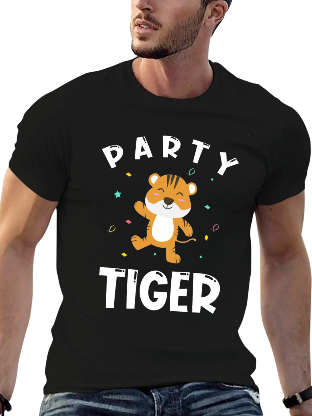 Party Tiger T-Shirt - Festive Graphic Tee