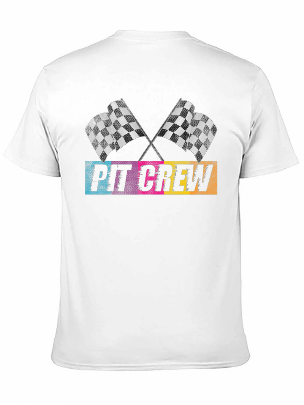 Pit Crew Checkered Flags Graphic T-Shirt