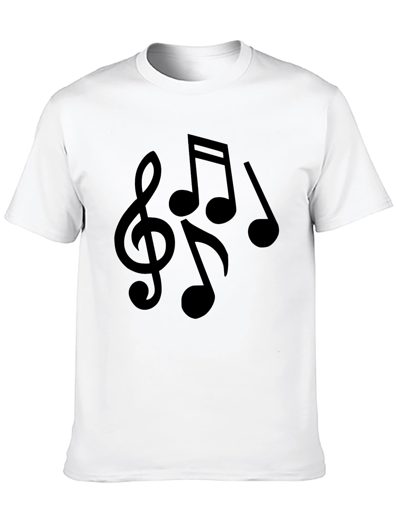 Musical Notes Graphic Tee - Black