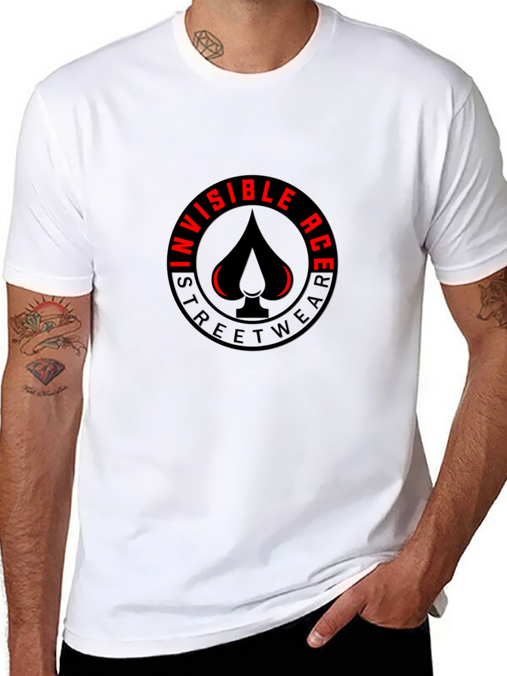 Invisible Ace Black Graphic T-Shirt