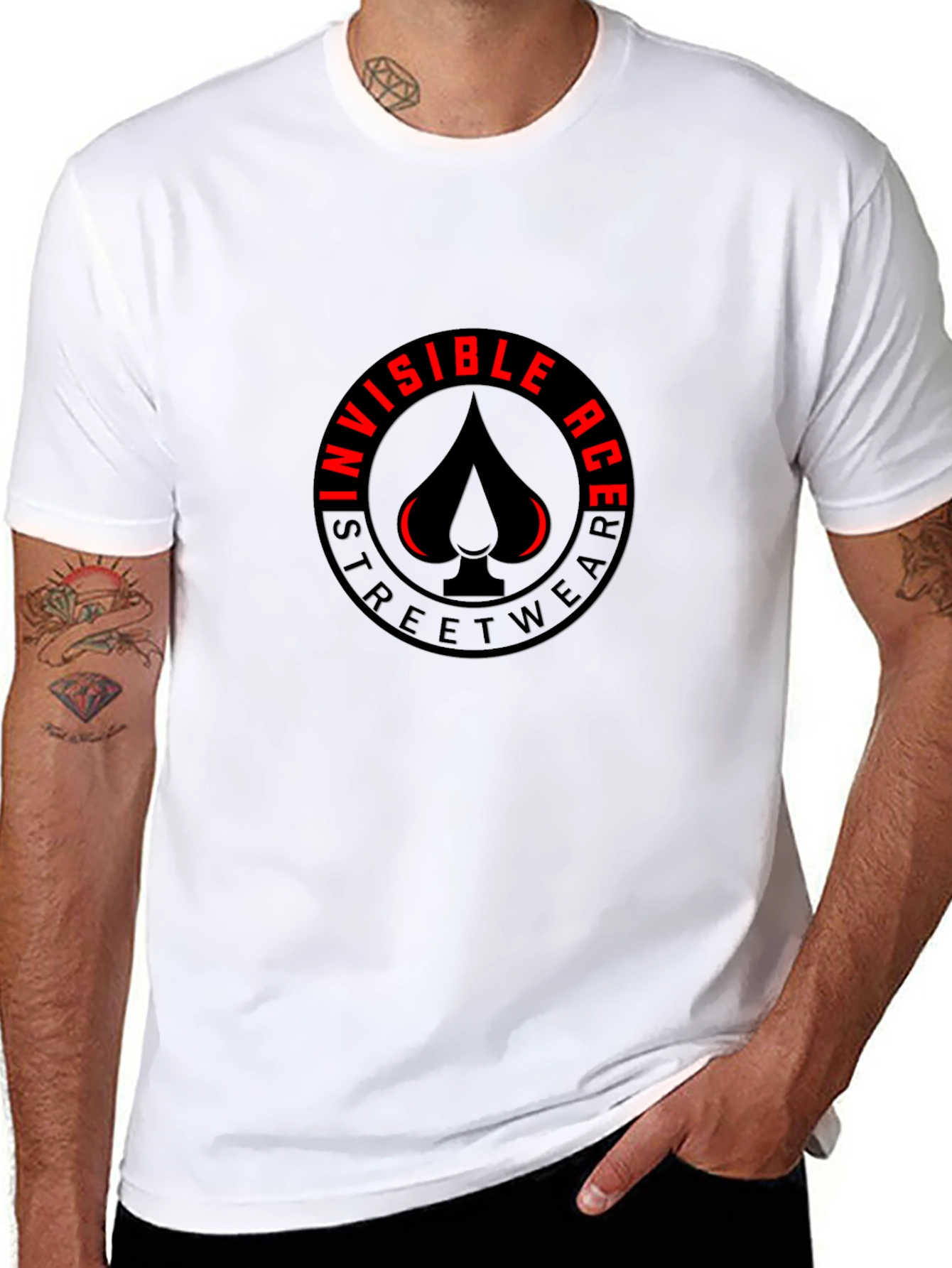 Invisible Ace Black Graphic T-Shirt