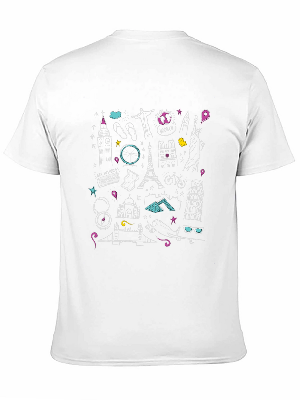 Travel Doodle Graphic Black T-Shirt