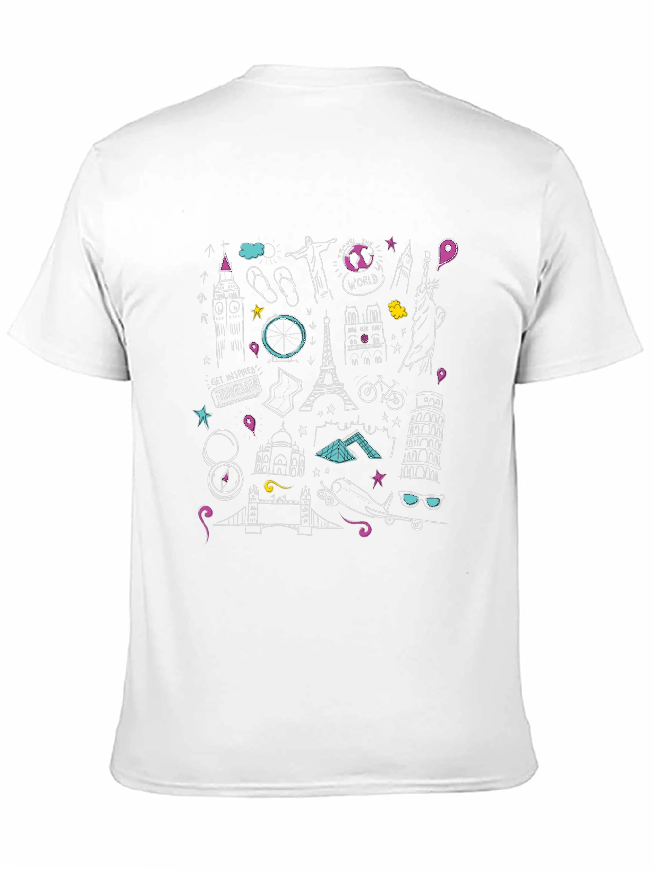 Travel Doodle Graphic Black T-Shirt