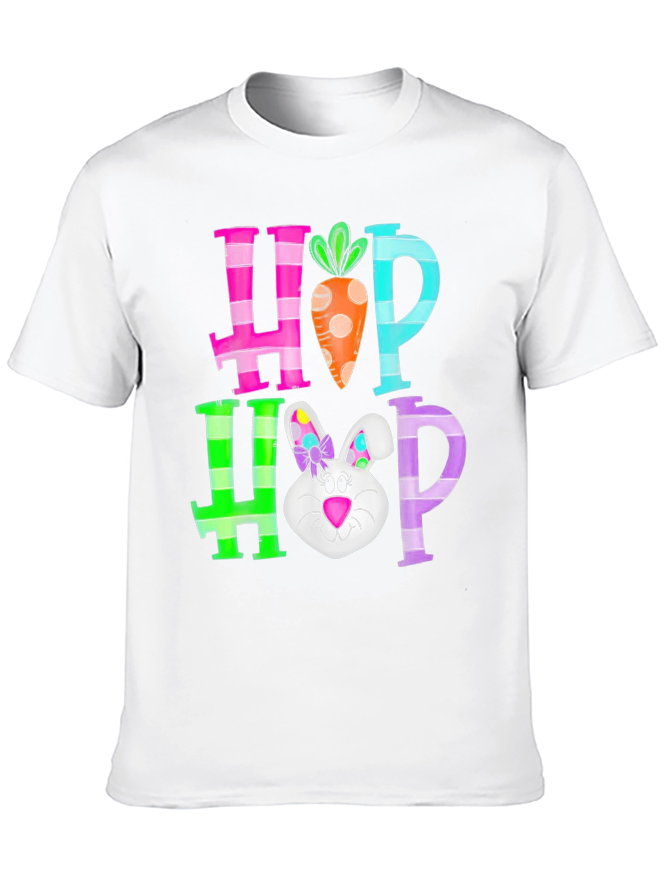 Hop Hop Easter T-Shirt Rabbit Carrot Tee