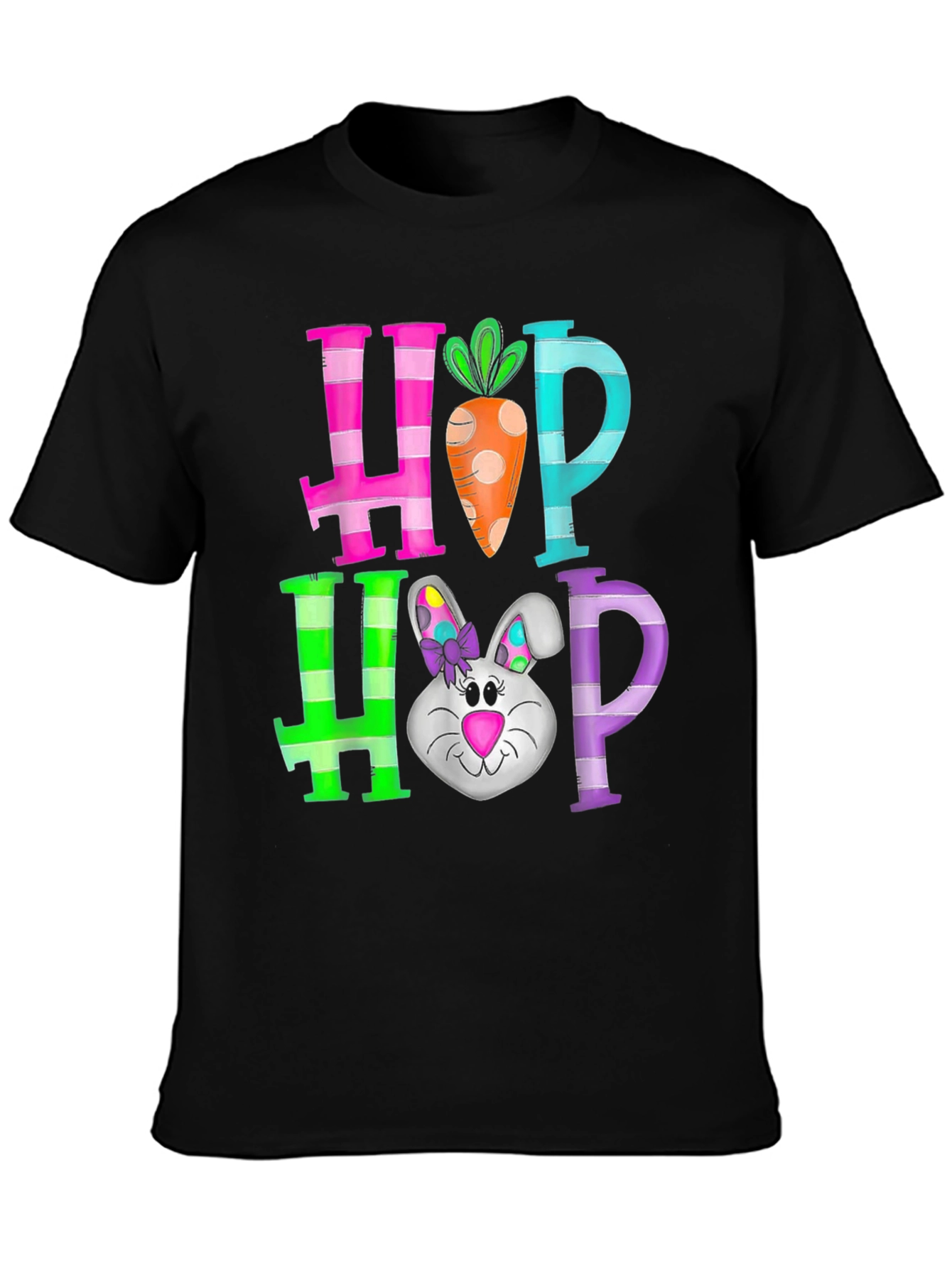 Hop Hop Easter T-Shirt Rabbit Carrot Tee