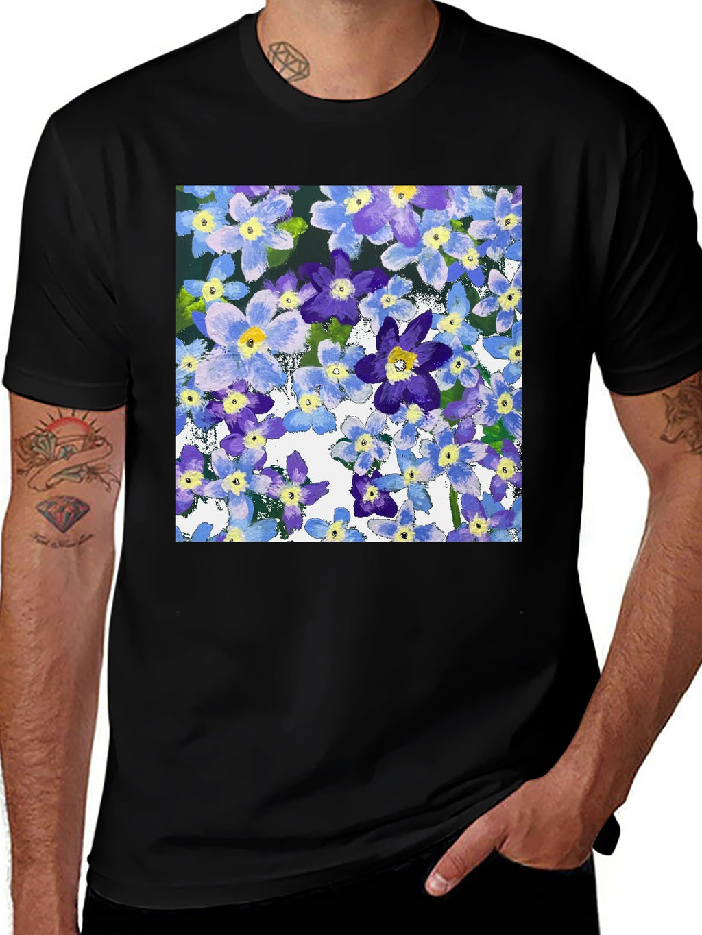 Floral Print T-Shirt: Painterly Bloom Tee
