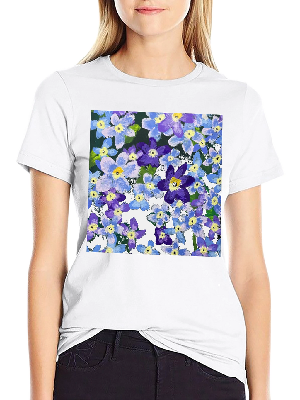 Floral Print T-Shirt: Painterly Bloom Tee