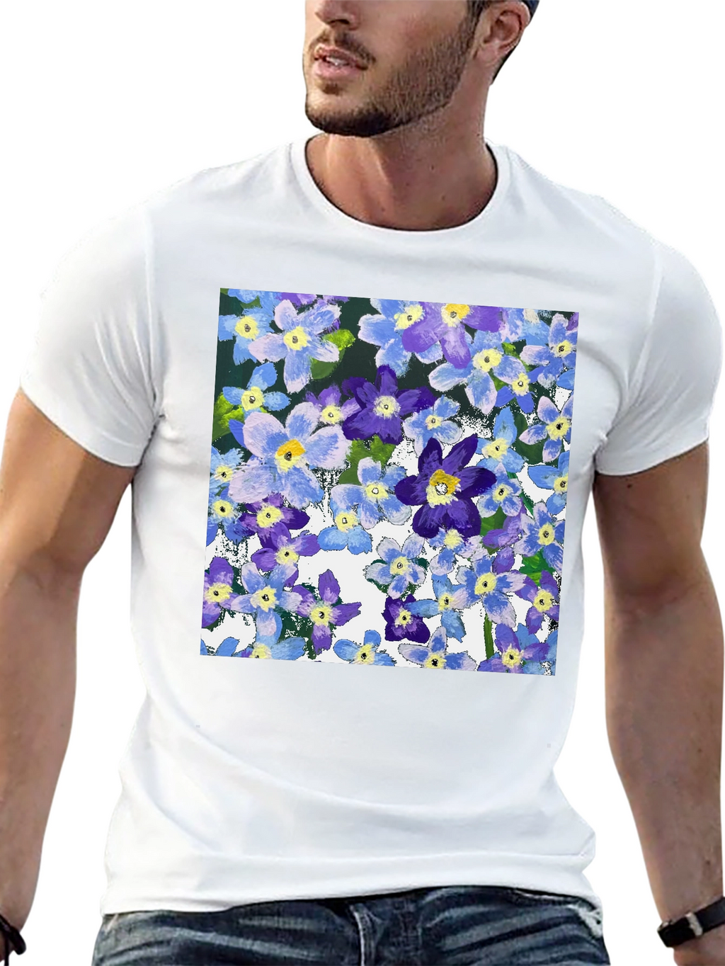 Floral Print T-Shirt: Painterly Bloom Tee