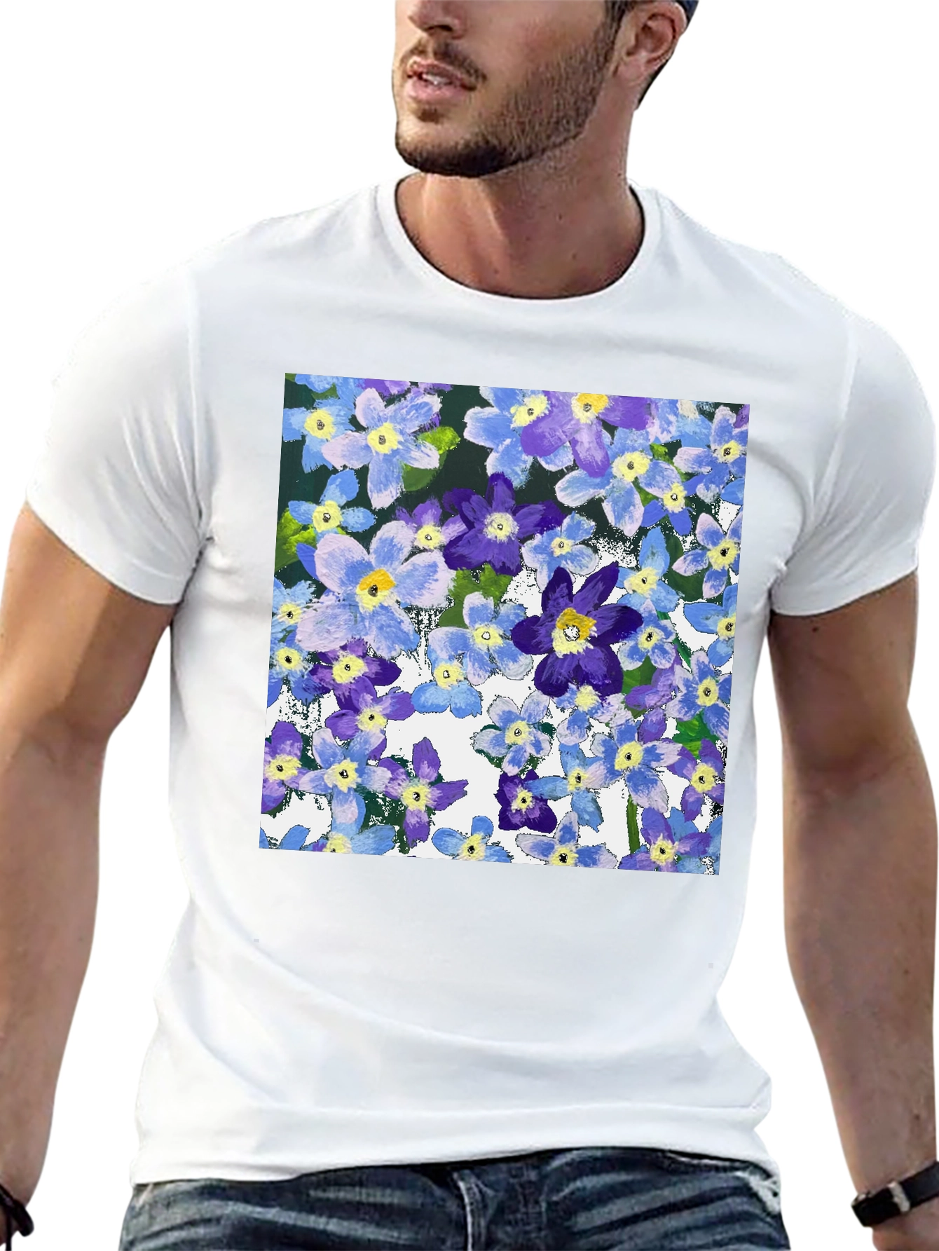 Floral Print T-Shirt: Painterly Bloom Tee