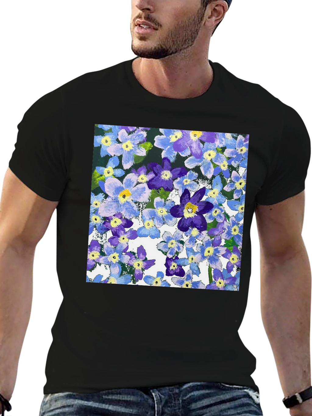 Floral Print T-Shirt: Painterly Bloom Tee
