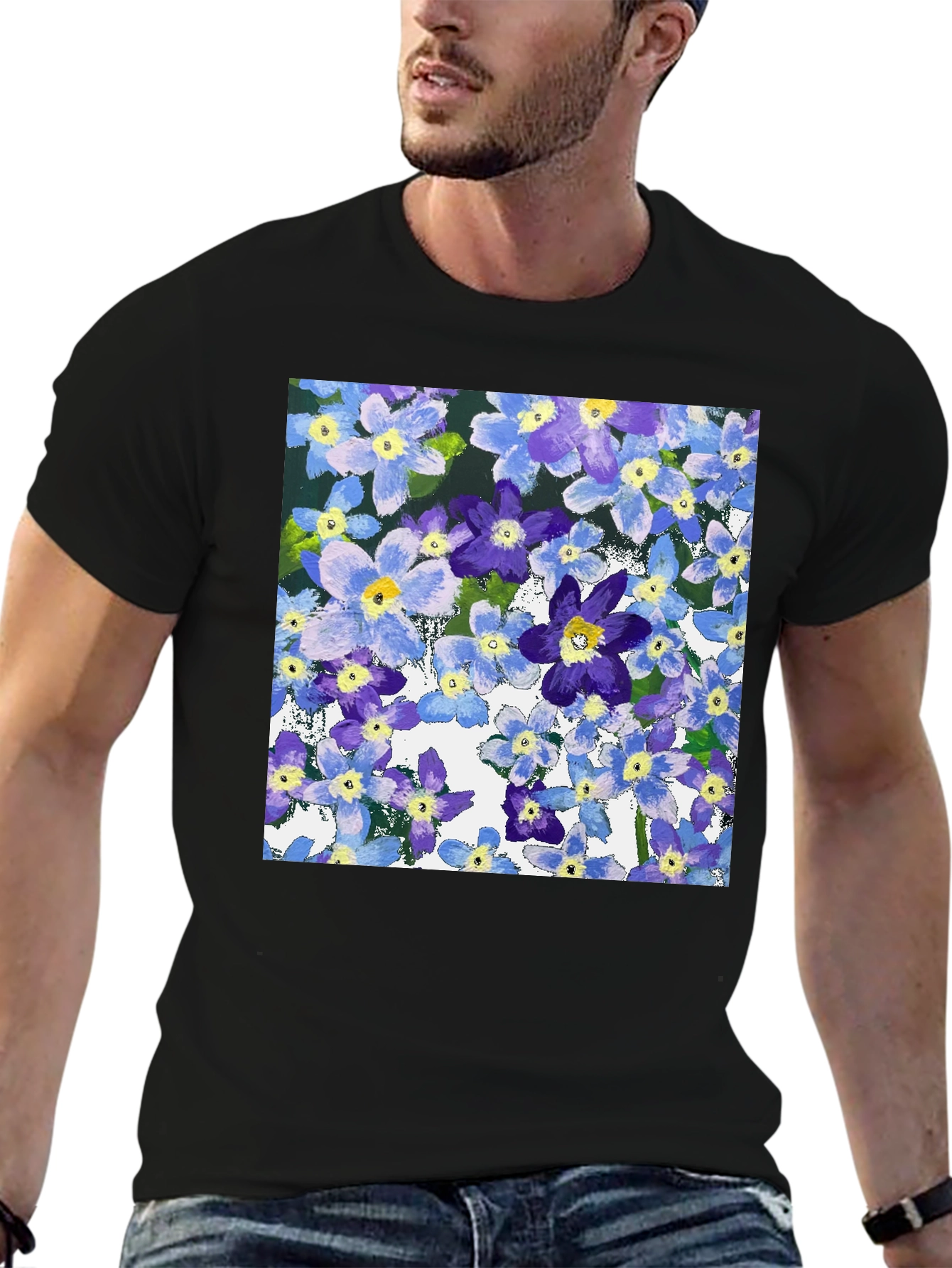 Floral Print T-Shirt: Painterly Bloom Tee