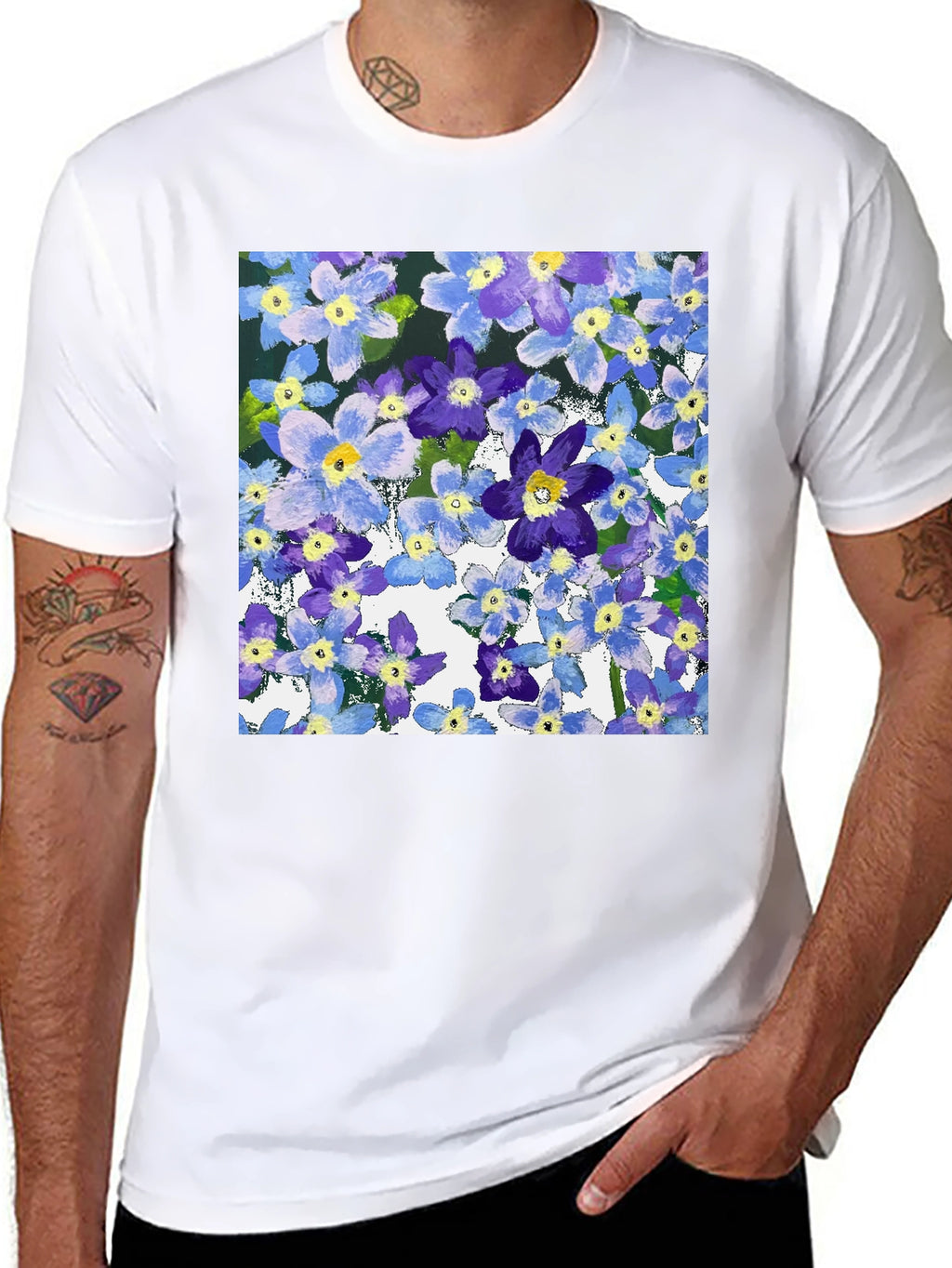 Floral Print T-Shirt: Painterly Bloom Tee