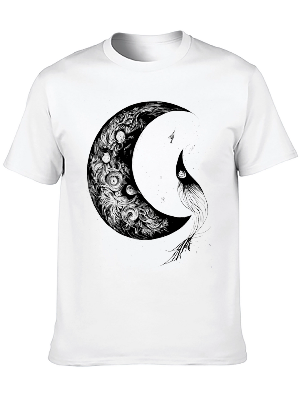 Crescent Moon Graphic Print Tee - Soft Cotton Blend