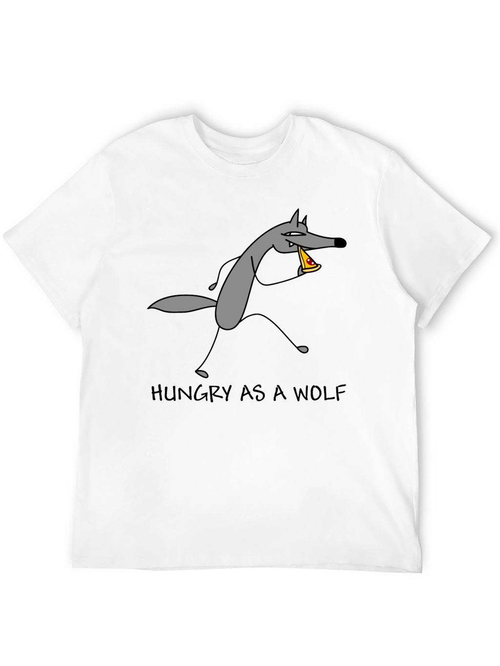 Hungry as a Wolf Pizza T-Shirt - Black