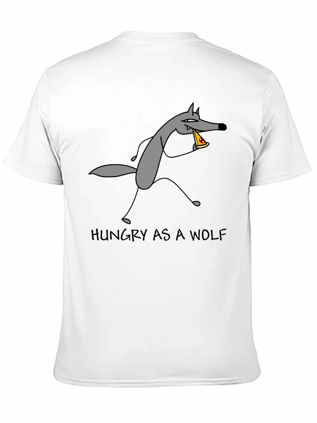 Hungry as a Wolf Pizza T-Shirt - Black
