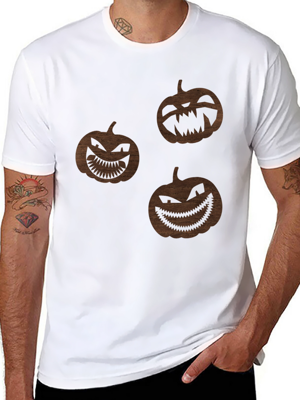 Spooky Season Pumpkin Graphic Tee - Black