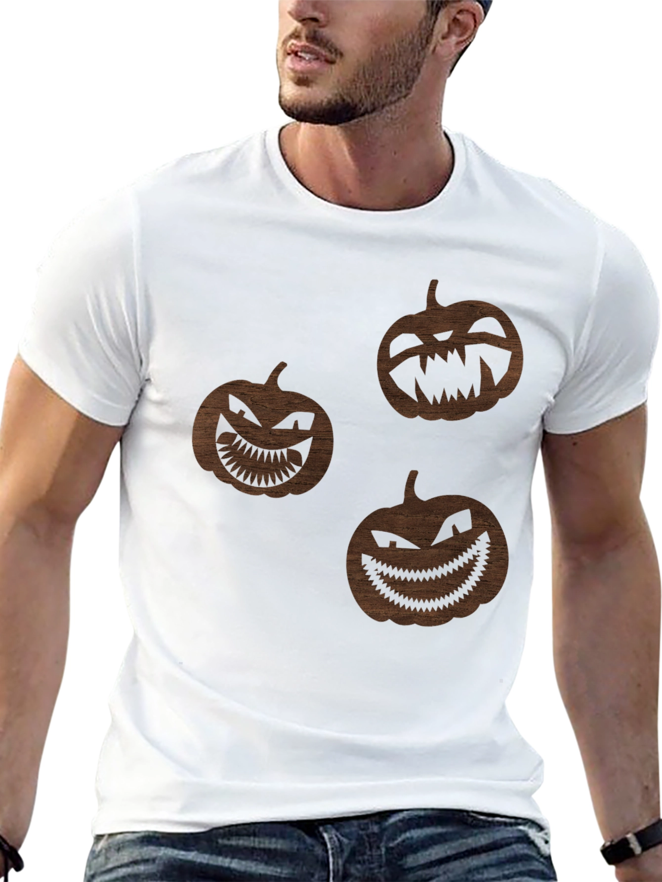 Spooky Season Pumpkin Graphic Tee - Black