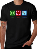 Peace Love Karaoke T-Shirt - Fun Graphic Tee