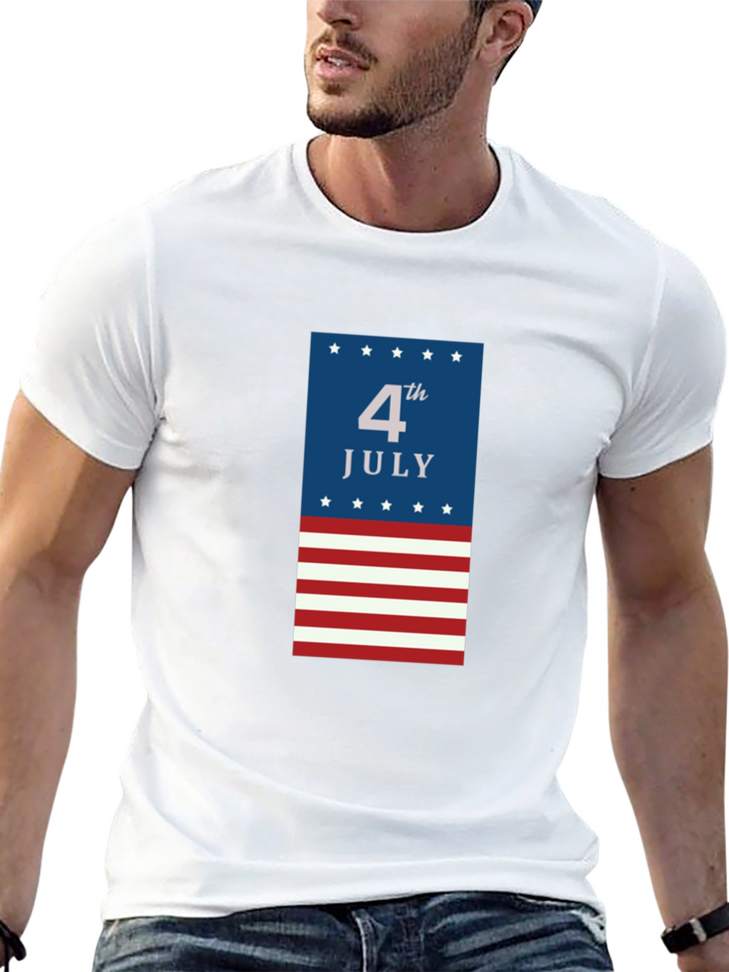 4th of July Patriotic T-Shirt - Mens Black Tee