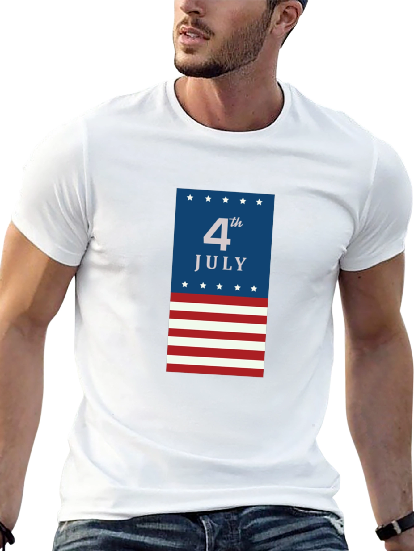 4th of July Patriotic T-Shirt - Mens Black Tee