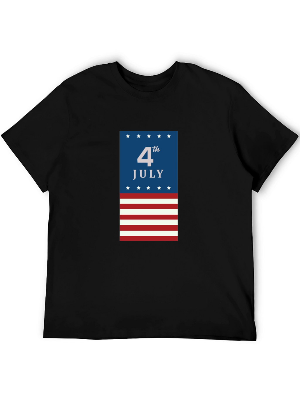 4th of July Patriotic T-Shirt - Mens Black Tee