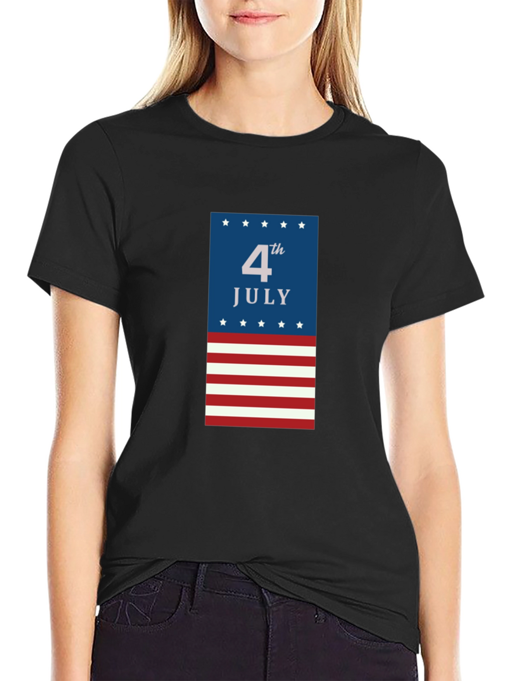4th of July Patriotic T-Shirt - Mens Black Tee