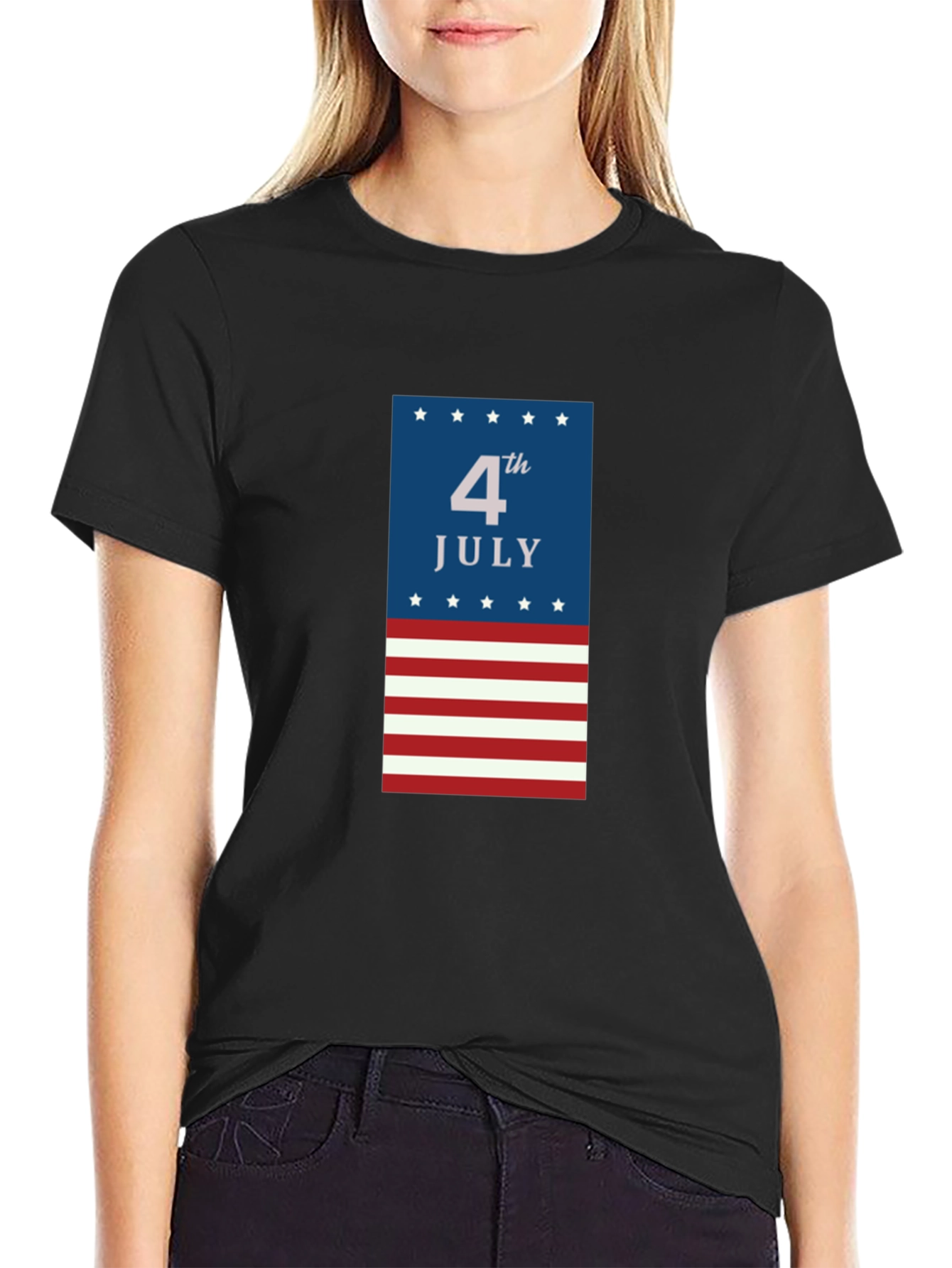4th of July Patriotic T-Shirt - Mens Black Tee