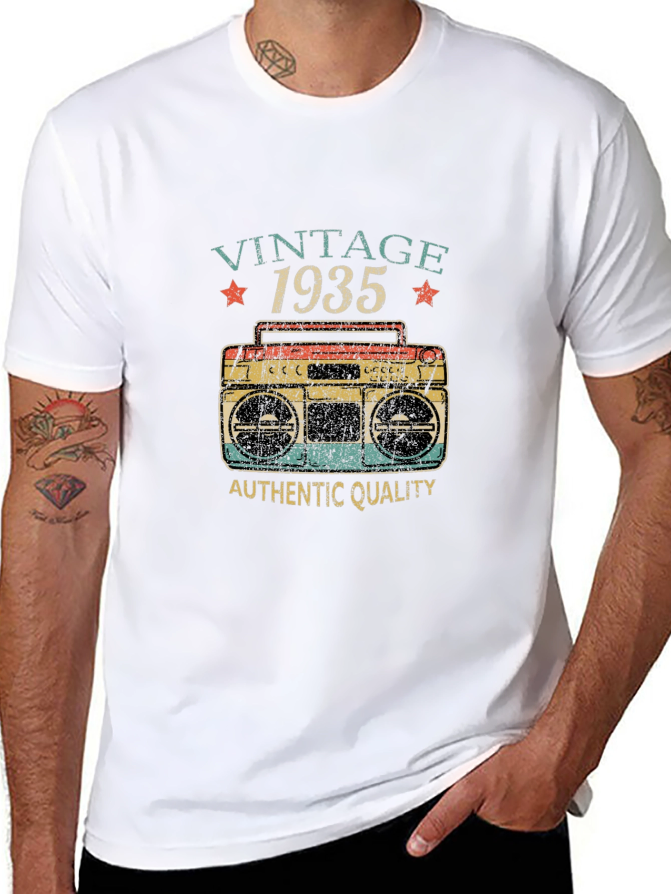 Vintage 1935 Boombox Style Graphic T-Shirt