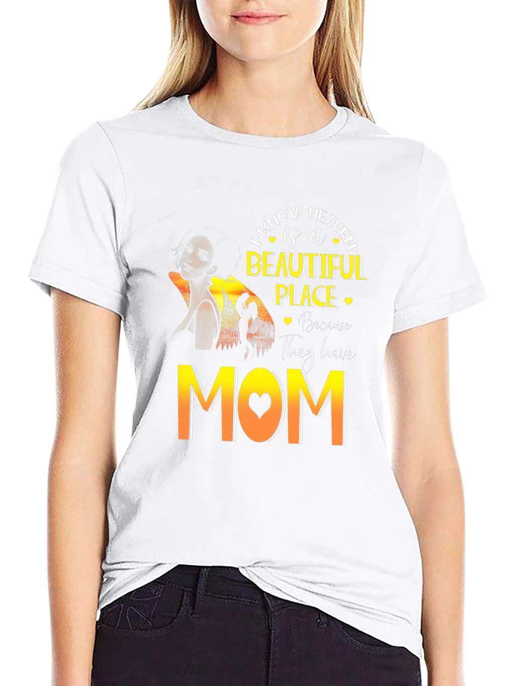 Heavenly Mom Graphic T-Shirt - Black