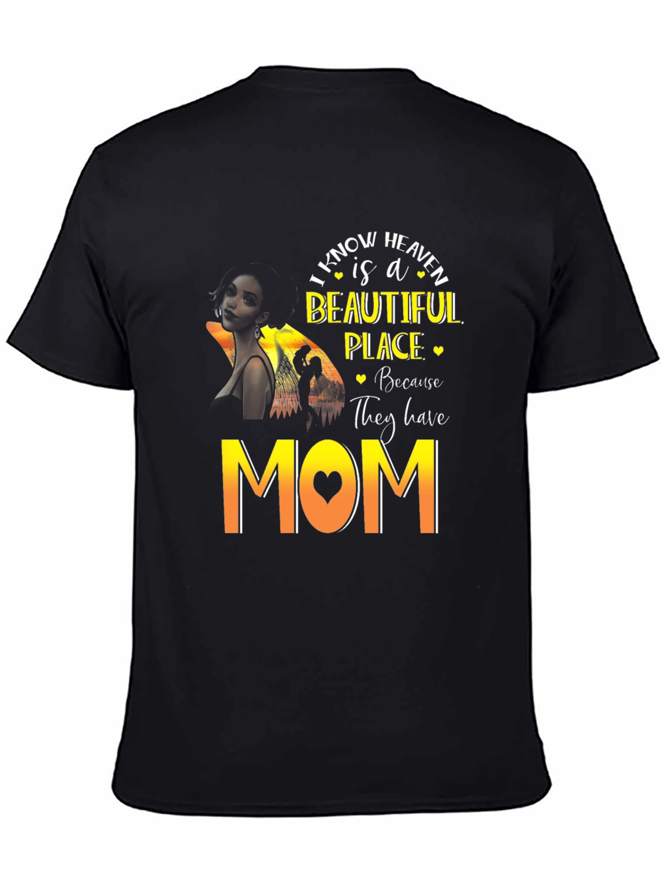 Heavenly Mom Graphic T-Shirt - Black