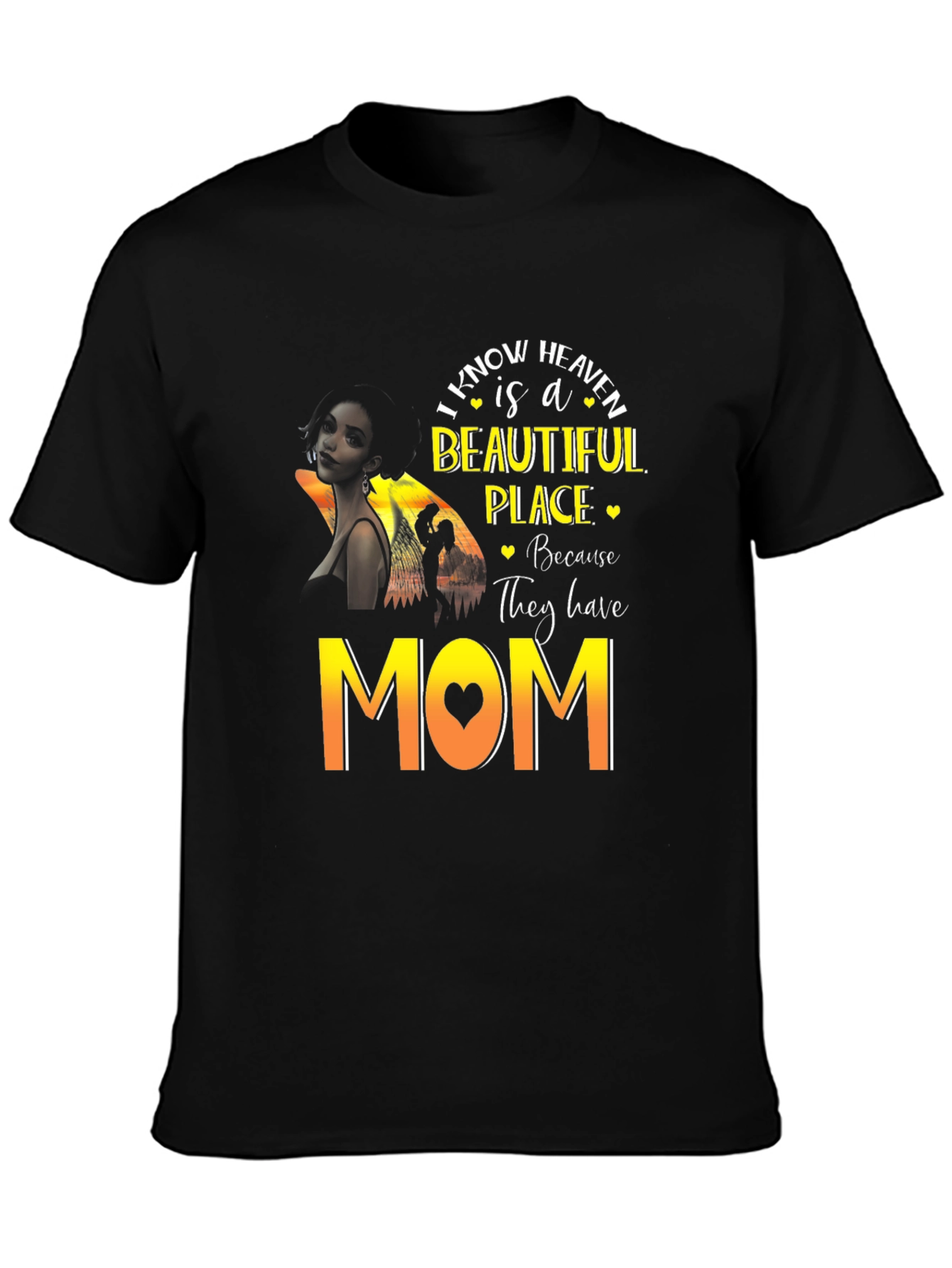 Heavenly Mom Graphic T-Shirt - Black