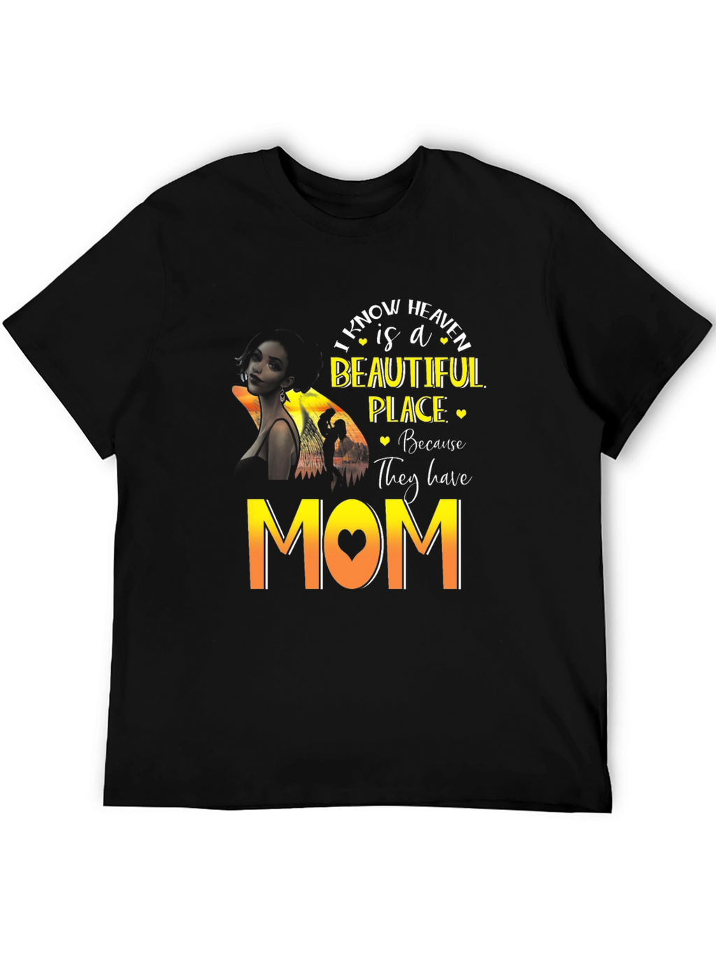 Heavenly Mom Graphic T-Shirt - Black