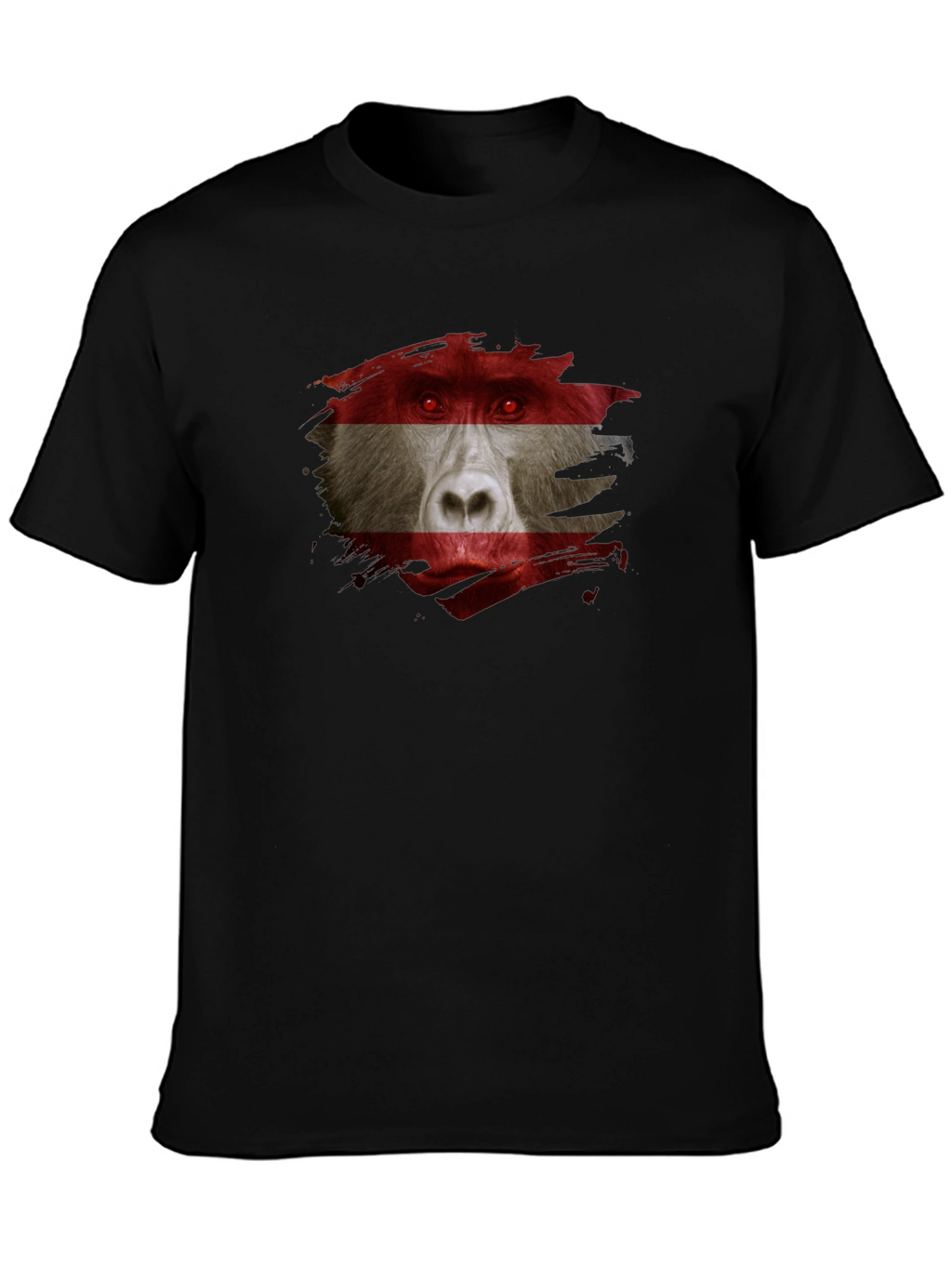 Austrian Baboon Graphic Tee - Unique Flag T-Shirt